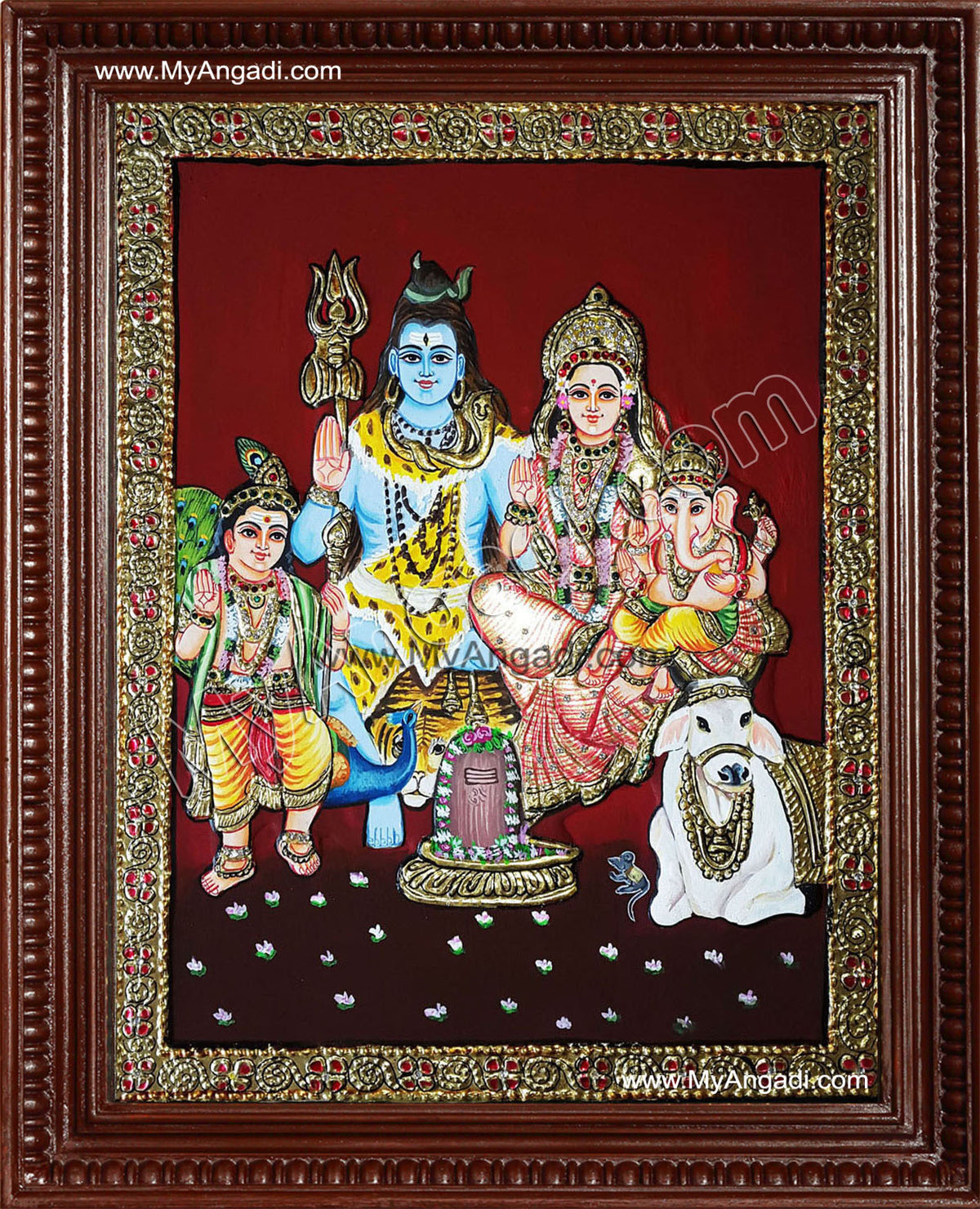Lord Shiva Family Tanjore Painting