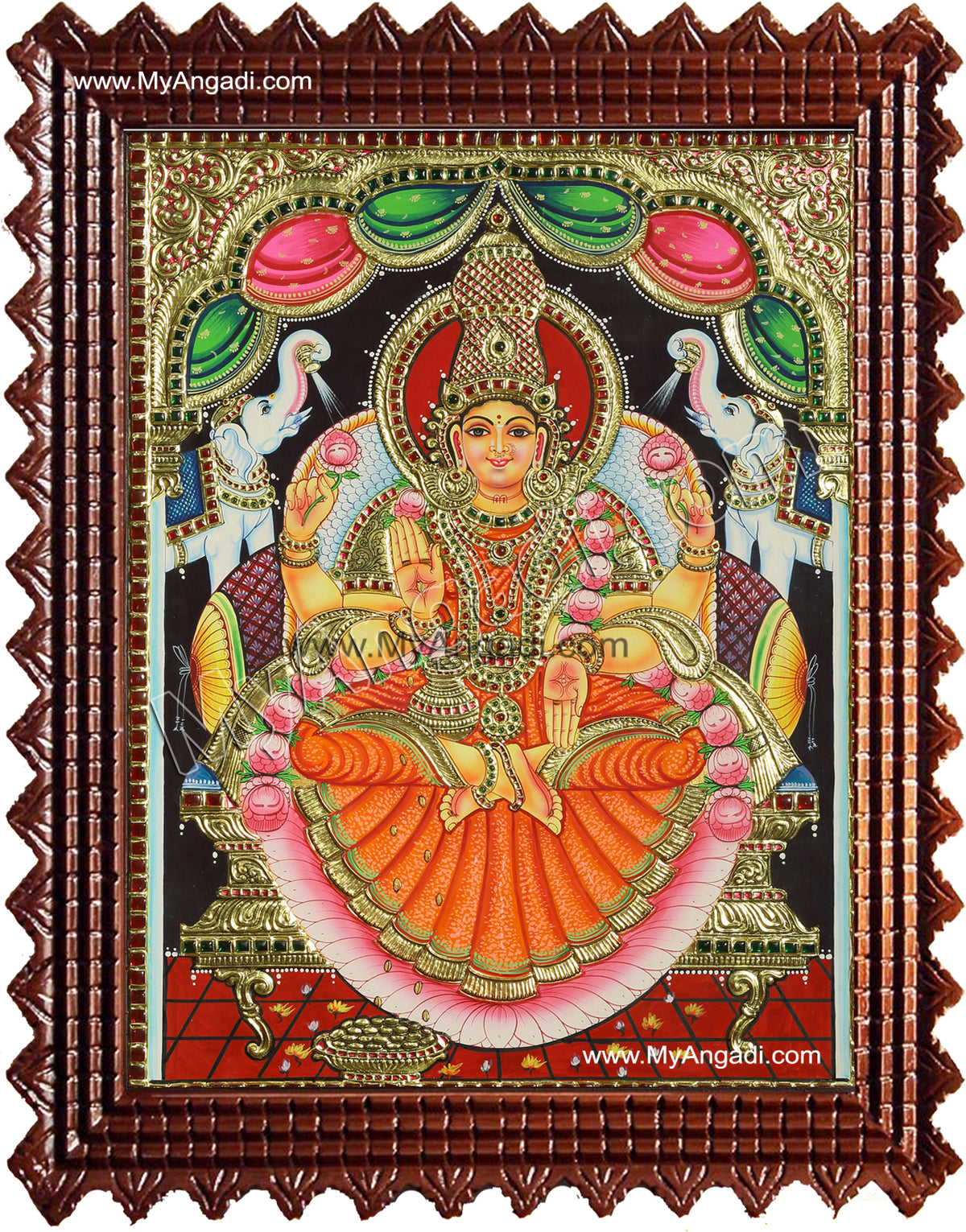 Gajalakshmi Tanjore Painting
