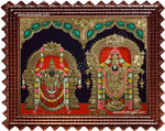 Thirupathi Venkatachalapathi & Thaayar Padmavathi Tanjore Painting