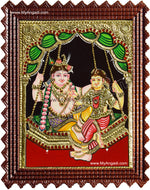 Swinging Radha Krishna Tanjore Painting