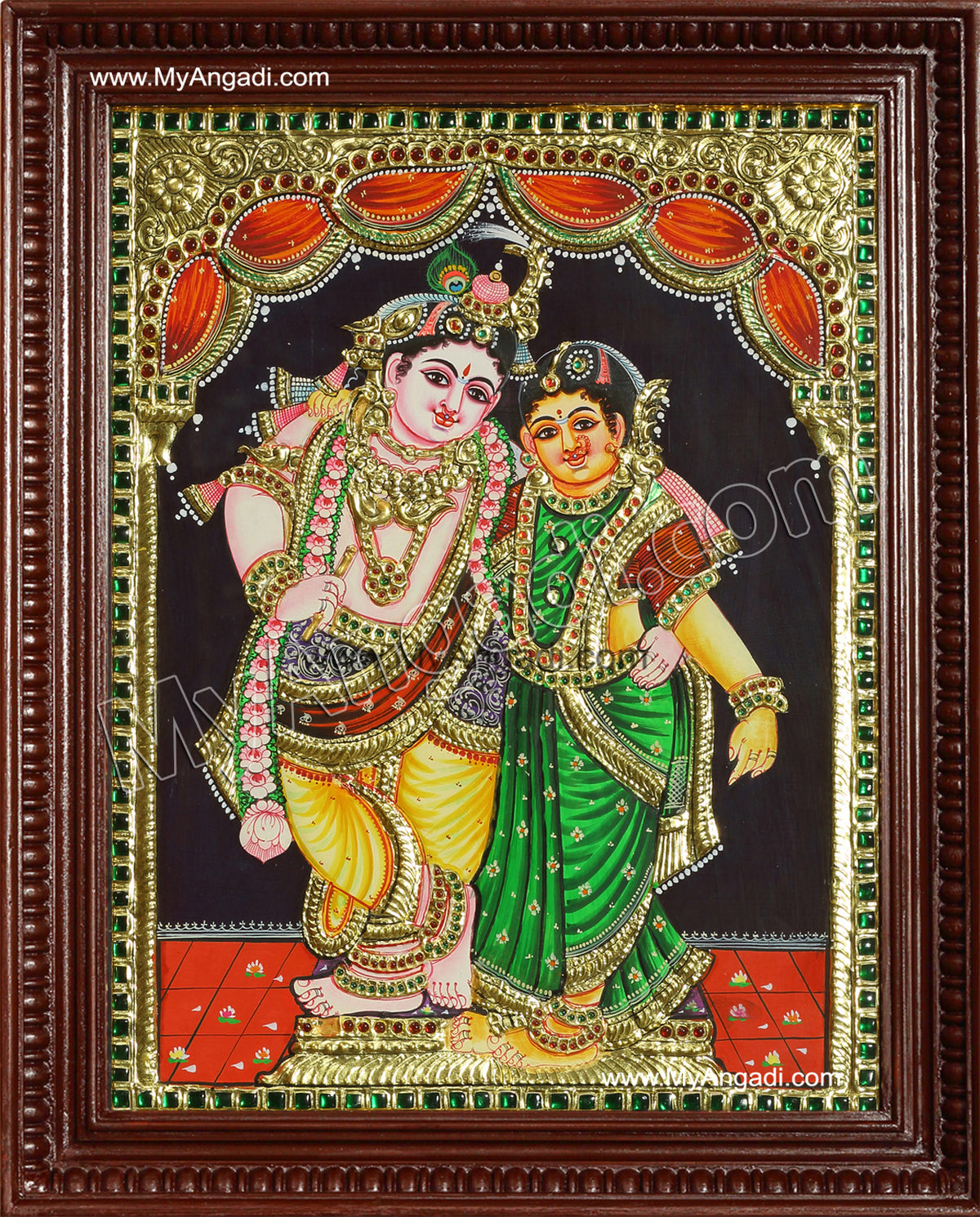 Rukmani Krishna Tanjore Painting