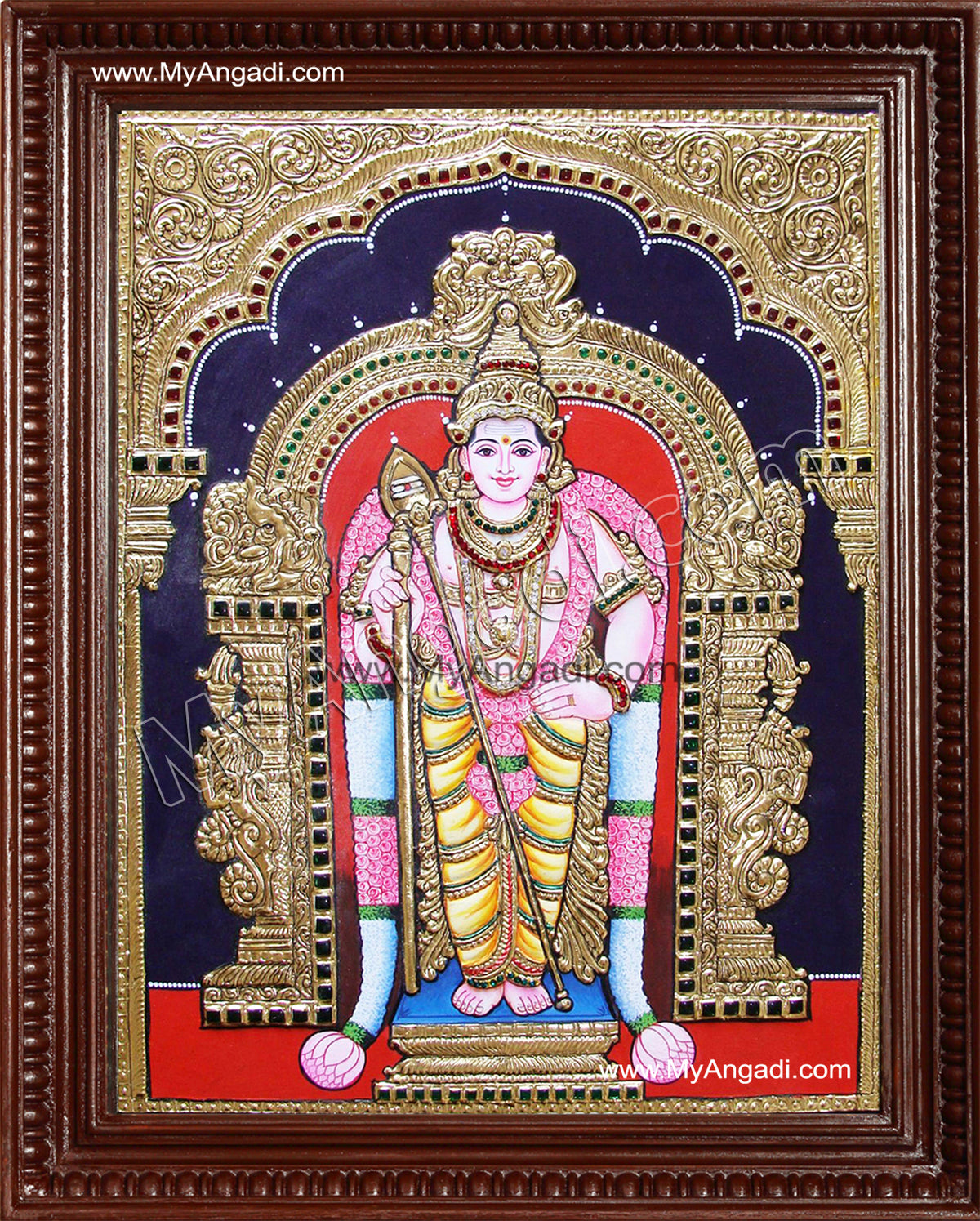 Murugan Raja Alankaram Tanjore Painting
