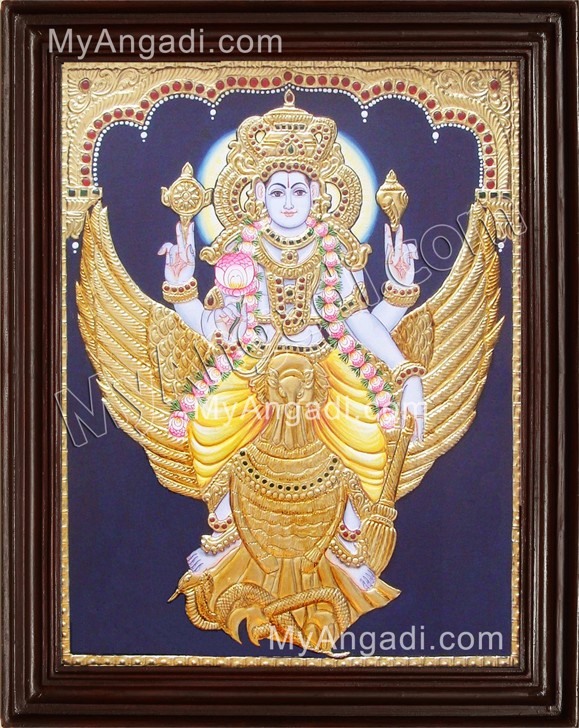 Garudan Vishnu Tanjore Painting
