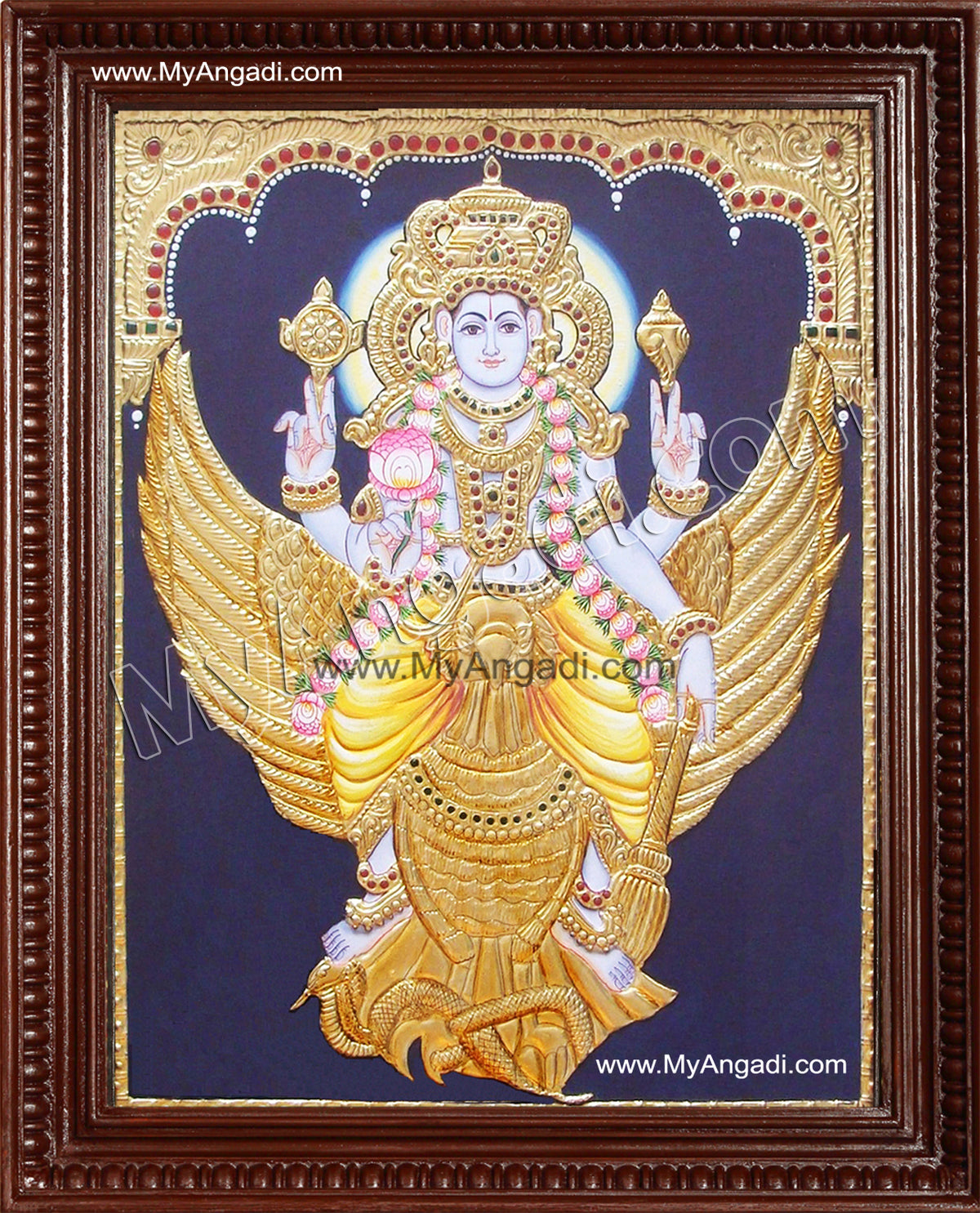 Garudan Vishnu Tanjore Painting