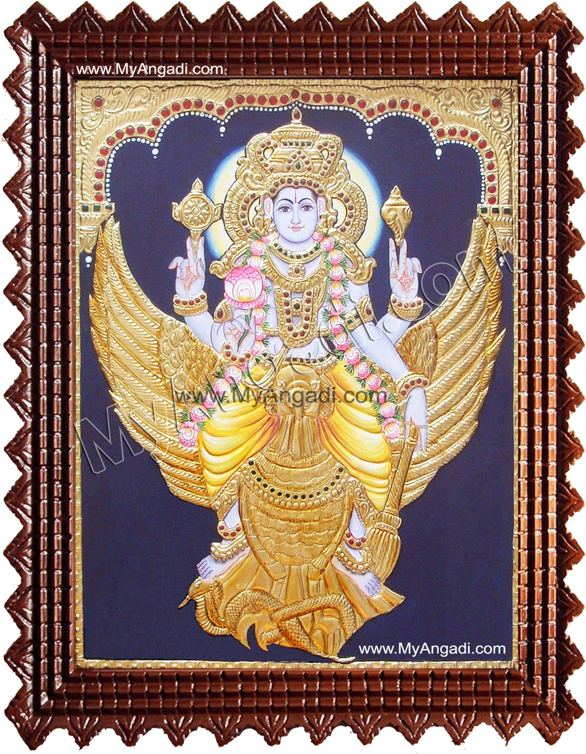 Garudan Vishnu Tanjore Painting