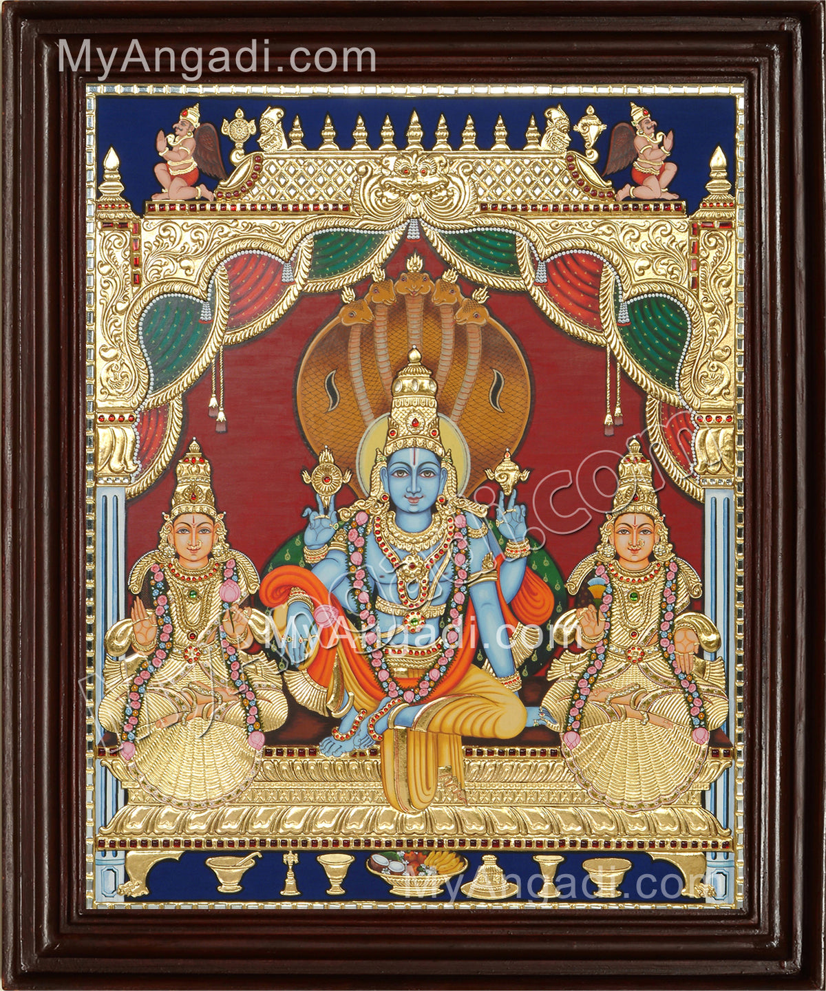 Vaikundanathan Tanjore Painting, Vishnu