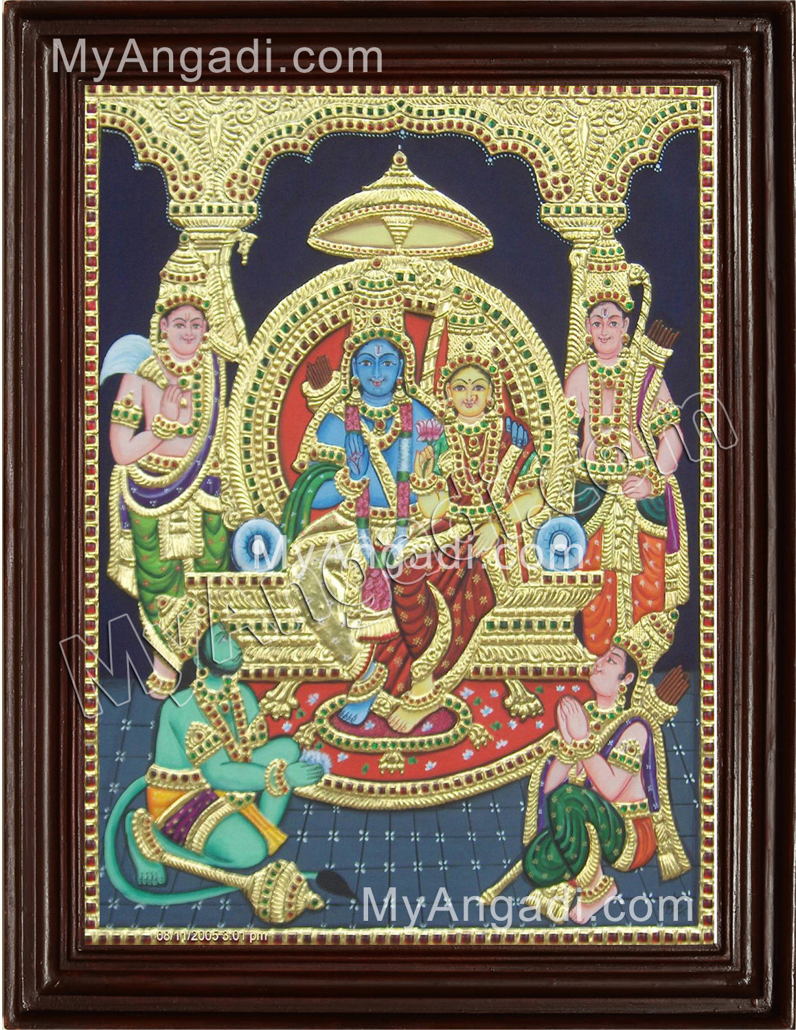 Lord Ramar with Sitadevi Tanjore Painting