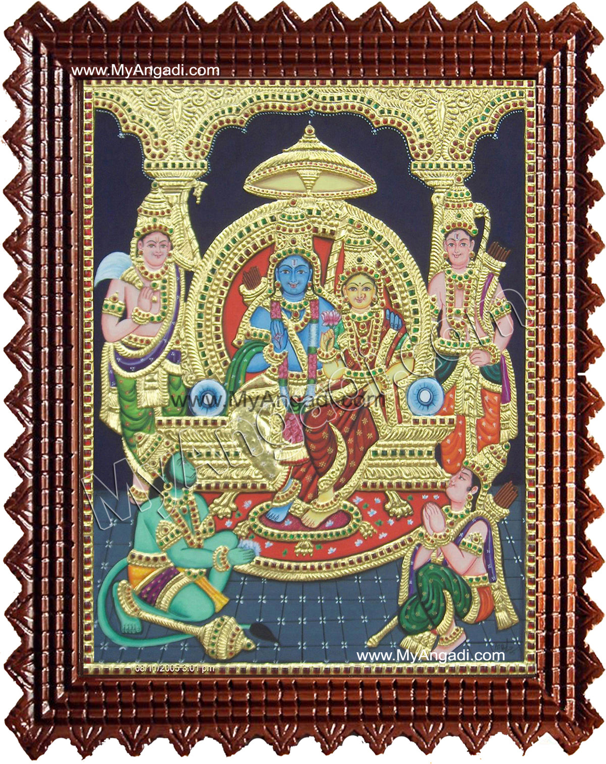 Lord Ramar with Sitadevi Tanjore Painting