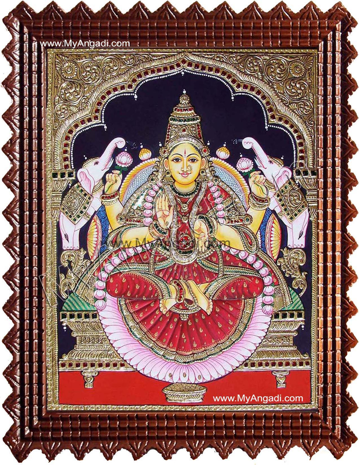 Gaja Lakshmi Tanjore Painting