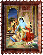 Krishna with Yasotha Tanjore Painting