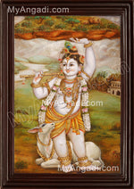 Govardhana Krishna Tanjore Painting