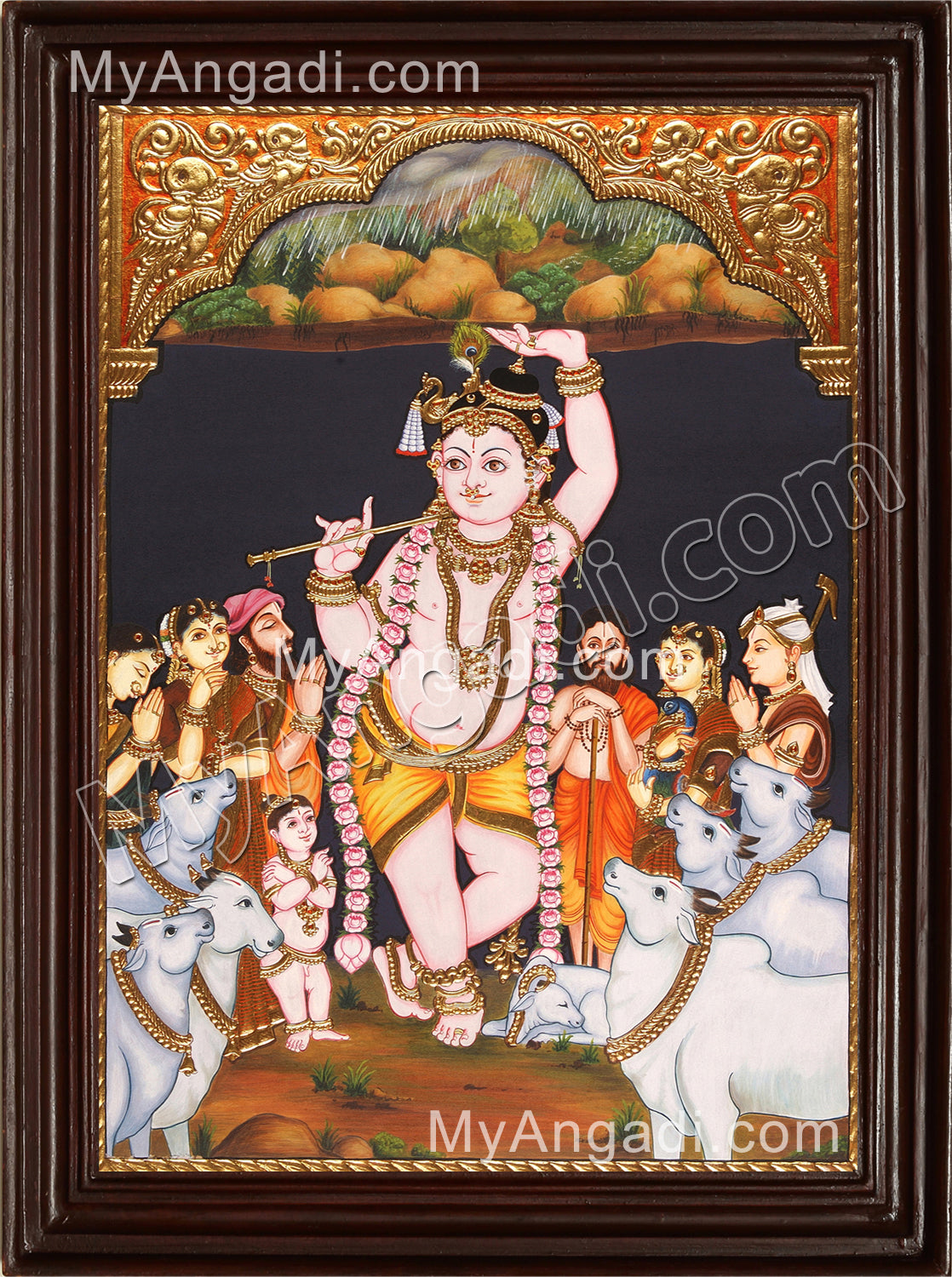 Govardhana Krishna Tanjore Painting