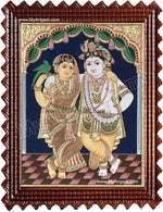Krishna with Rukmani Tanjore Painting