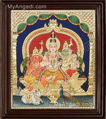 Lord Shiva Family Tanjore Painting
