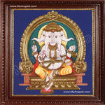 Pancha muga Ganesha Tanjore Painting