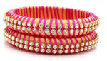 Pink Gold Silk Thread Bangle