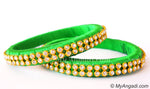 Lime Green Silk Thread Bangles