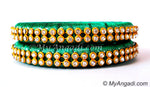 Green Colour Silk Thread Bangles