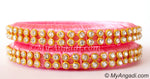 Rose Colour Silk Thread Bangles