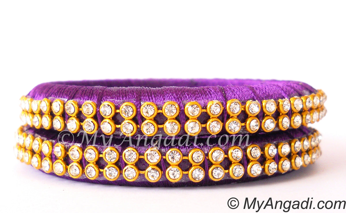 Purple Colour Silk Thread Bangels