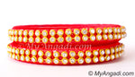 Red Colour Silk Thread Bangles