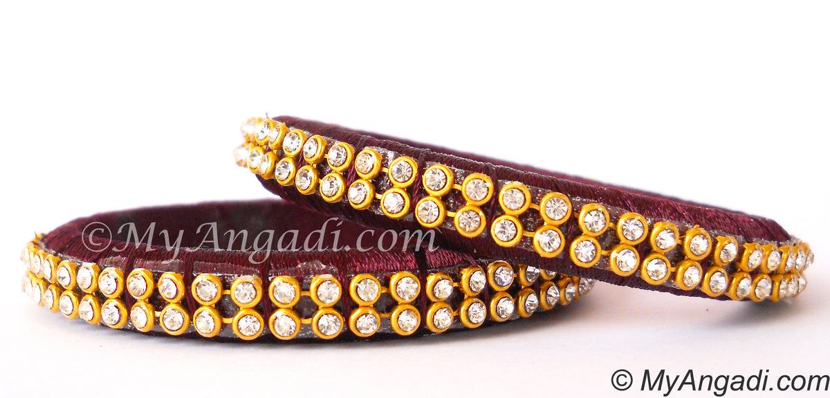 Maroon Colour Silk Thread Bangles