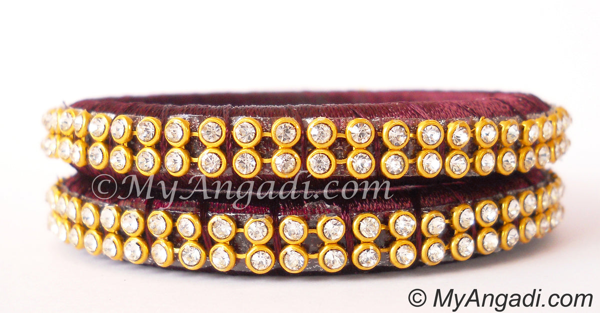 Maroon Colour Silk Thread Bangles