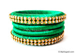 Green Colour Silk Thread Bangles