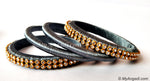 Grey Colour Silk Thread Bangles