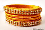 Golden Colour Silk Thread Bangles