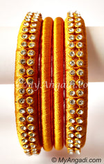 Golden Colour Silk Thread Bangles