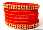 Orange Colour Silk Thread Bangles
