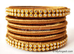 Kakki Colour Silk Thread Bangles