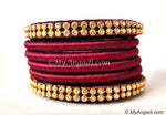 Maroon Colour Silk Thread Bangles