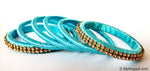Turquoise Colour Silk Thread Bangles