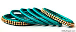 Teal Green Colour Silk Thread Bangles