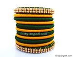 Dark Green Colour Silk Thread Bangles