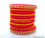 Pink Colour Silk Thread Bangles