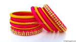 Pink Colour Silk Thread Bangles