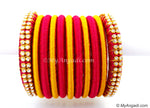 Magenta Colour Silk Thread Bangles