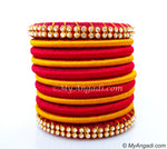 Magenta Colour Silk Thread Bangles