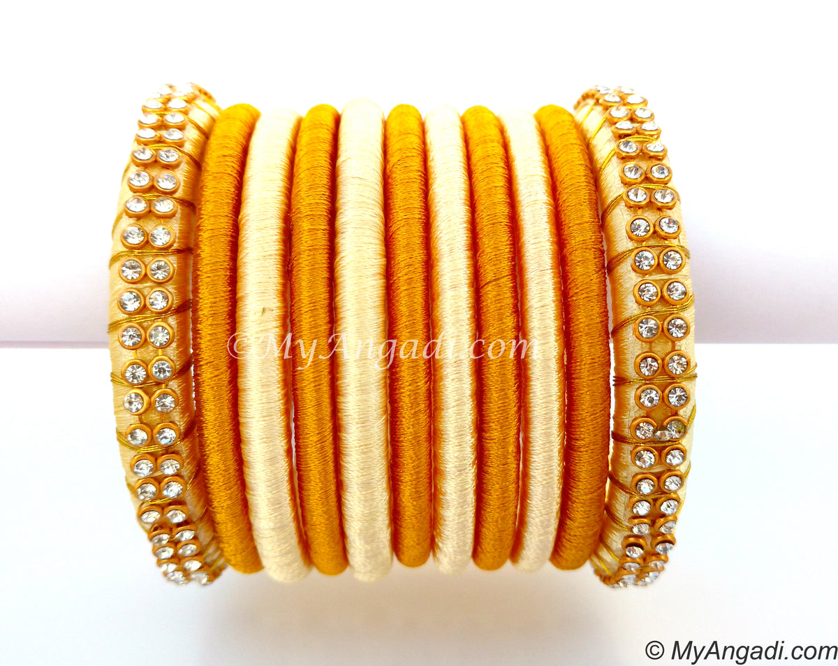 Ivory Colour Silk Thread Bangles
