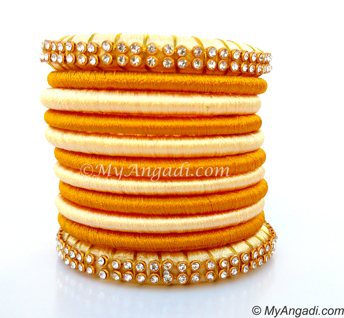 Ivory Colour Silk Thread Bangles