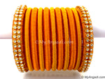 Dark Yellow Colour Silk Thread Bangles