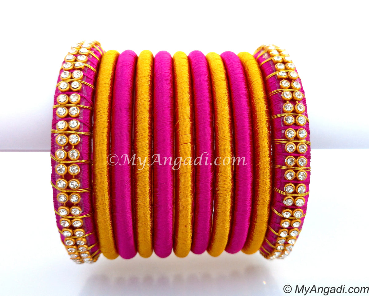 Purple Colour Silk Thread Bangles