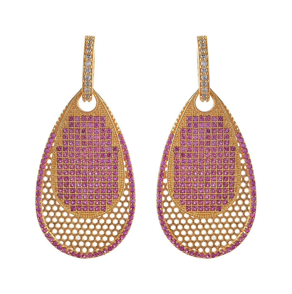 Ruby - AD Stone Dangles- Earring