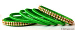 Lime Green Silk Thread Bangles-6 Set