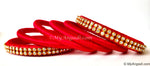 Red Colour Silk Thread Bangles-6 Set