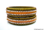 Olive GreenColour Silk Thread Bangles-Triple Set