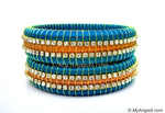 Blue Colour Silk Thread Bangles-Triple Set